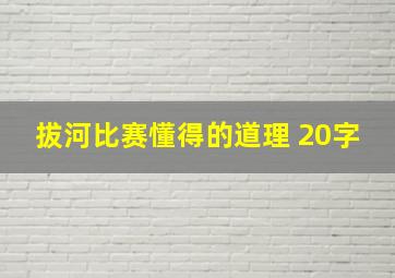 拔河比赛懂得的道理 20字